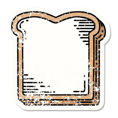 Geleneksel bir ekmek dilimi şeklinde dövmesi var.