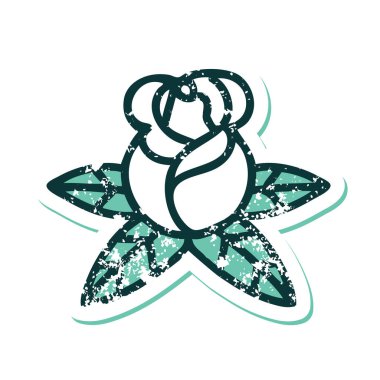 Tek bir gülün sembolik dövmeli resmi