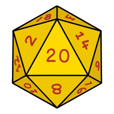 Retro Dövme Biçimi Doğal 20 D20 zar atma