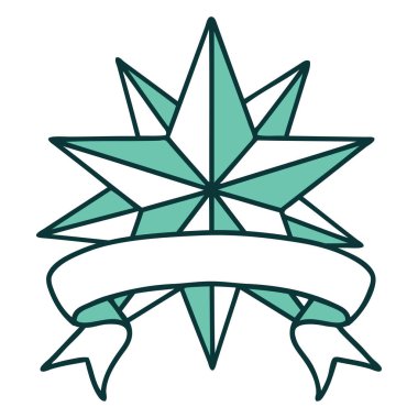 Yıldızlı geleneksel dövme.