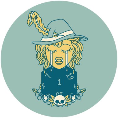 Retro Dövme Biçimi Ağlayan Ozan Ork karakteri