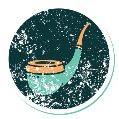 Sigara tiryakisi piposunun sembolik dövmeli görüntüsü