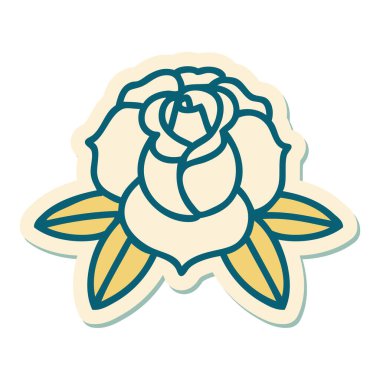 Geleneksel bir çiçek stiliyle dövme çıkartması