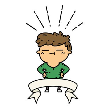 Dövme stili mutlu bir adam.