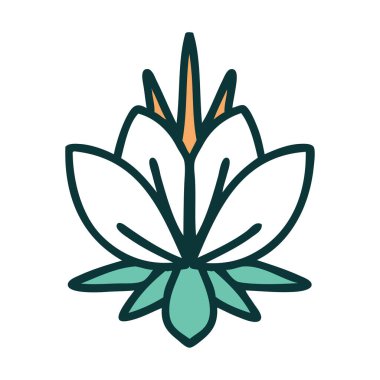 Bir nilüfer çiçeğinin ikonik dövme görüntüsü