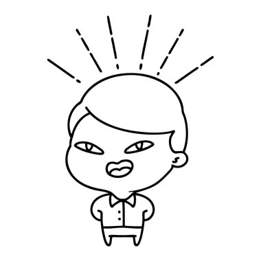 Geleneksel siyah çizgili dövme stili mutlu iş adamı çizimi