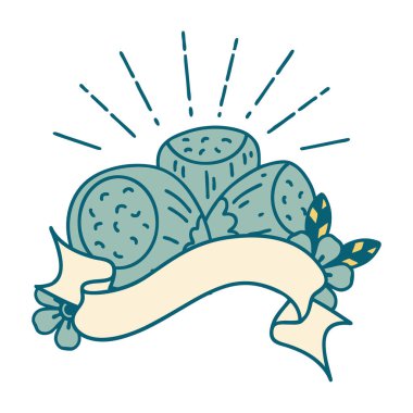 Dövme stili fındıklı parşömen.