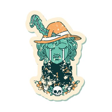 Retro Dövme Biçimi Ağlayan Ozan Ork karakteri