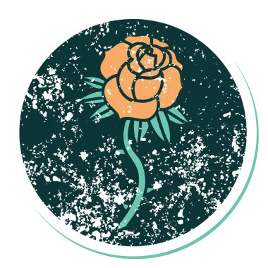 Bir gülün sembolik depresif dövme görüntüsü