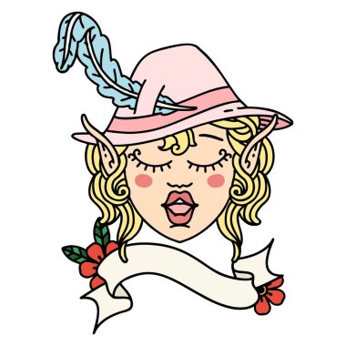 Retro Dövme Biçimi elf karakter yüzü