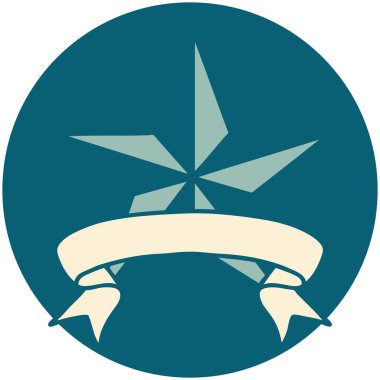 bir yıldız sancağına sahip dövme biçimi simgesi