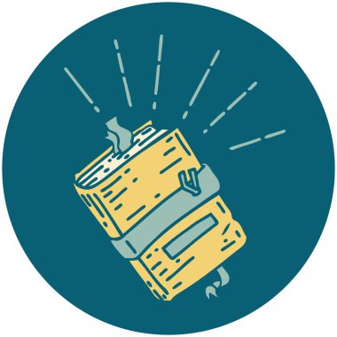 Dövme stili eski defter simgesi