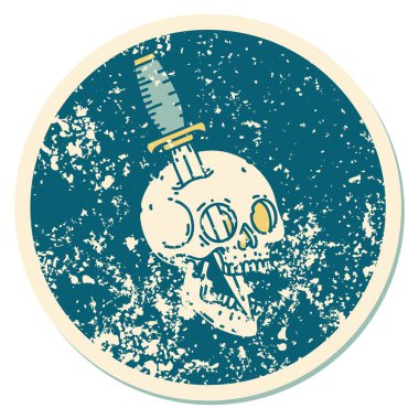 Bir kafatasının sembolik depresif dövme görüntüsü