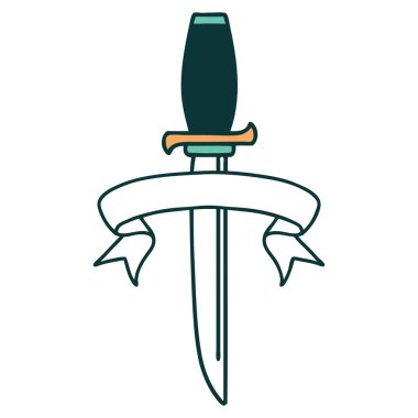 Hançer sancağıyla geleneksel dövme.