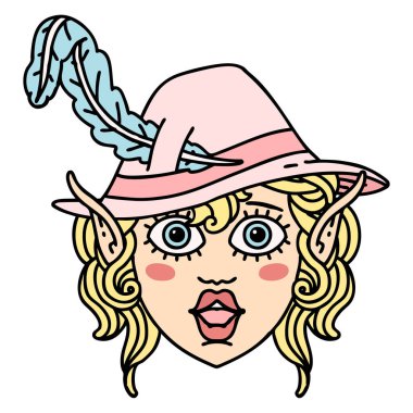 Retro Dövme Biçimi elf karakter yüzü