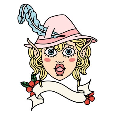 Retro Dövme Biçimi elf karakter yüzü