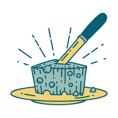 Geleneksel bir peynir dövmesi çizimi