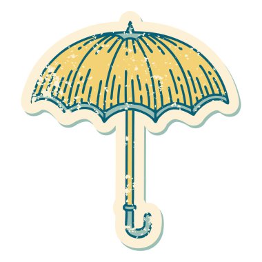 Bir şemsiyenin sembolik depresif dövme şekli