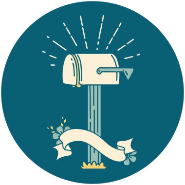 Dövme biçimi kapalı posta kutusu simgesi