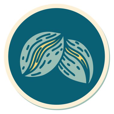 Geleneksel kahve çekirdeği stiliyle dövme çıkartması.