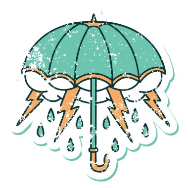 Bir şemsiyenin sembolik depresif dövme şekli