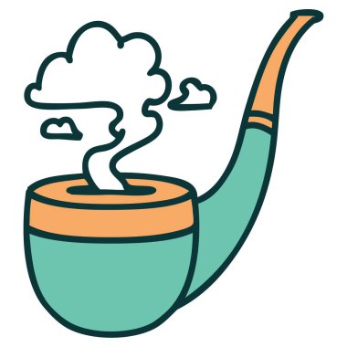 Sigara içen piponun ikonik dövme görüntüsü