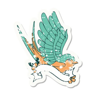 Kırlangıç sancağıyla giyilmiş eski bir etiket