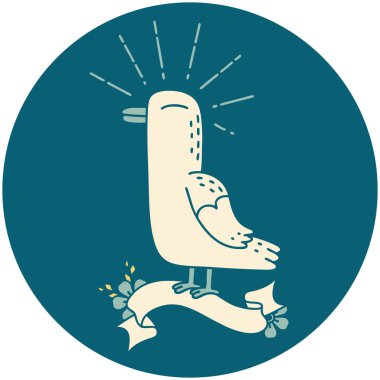 Dövme tarzı martı kuşunun simgesi