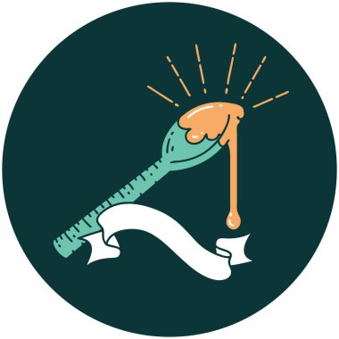 Bir kaşık bal dövmesi ikonu