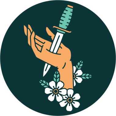 Elinde hançer resmi olan ikonik dövme.