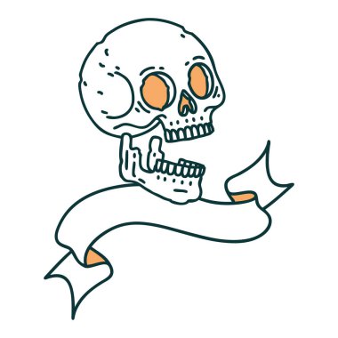 Kafatası dövmeli geleneksel dövme