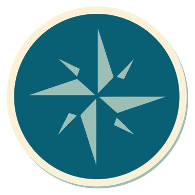 Geleneksel bir yıldız stiliyle dövme çıkartması