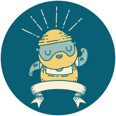 Dövme stili sakallı bir adamın bisepsi.