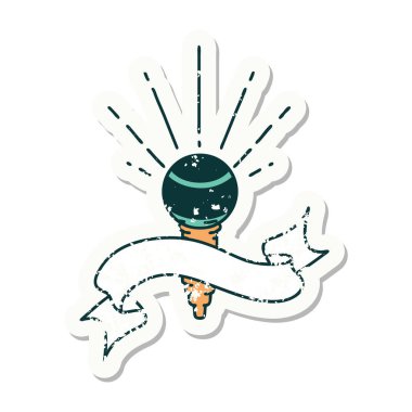 Dövme stili eski bir mikrofon çıkartması.