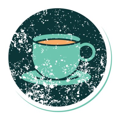 Bir fincan kahvenin sembolik depresif dövme görüntüsü