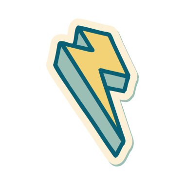 Geleneksel yıldırım stili dövme etiketi