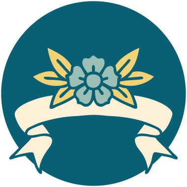 Çiçek sancağıyla dövme biçimi simgesi