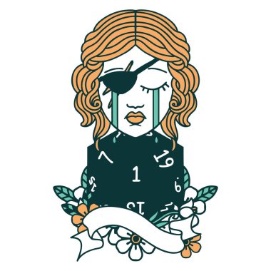 Retro Dövme Tarzı Ağlayan İnsan D20 ruloyla