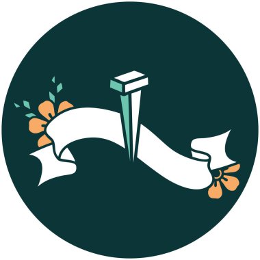 Demir çivi sancağıyla dövme biçimi simgesi