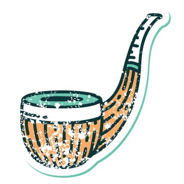 Sigara tiryakisi piposunun sembolik dövmeli görüntüsü