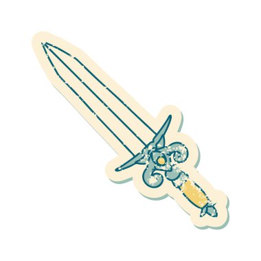 Bir hançerin sembolik dövmeli görüntüsü