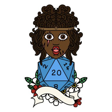 Retro Dövme Tarzı Doğal 20 zarlı Barbar İnsan