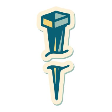 Geleneksel demir çivi stili dövme çıkartması