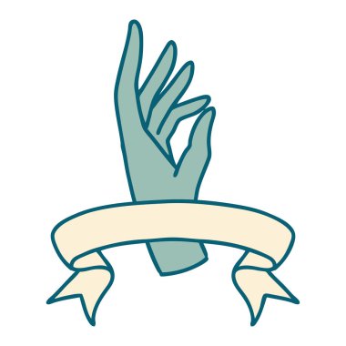 Geleneksel dövmeli bir el işareti