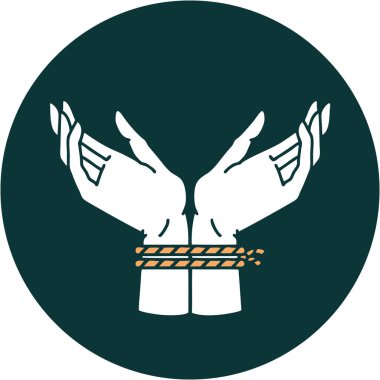 Bir çift bağlanmış elin ikonik dövme görüntüsü