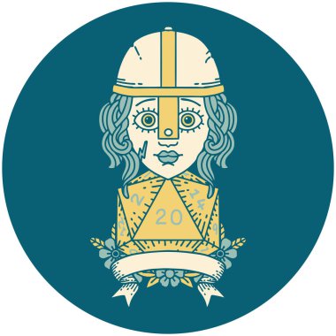 Retro Dövme Tarzı İnsan Dövüşçüsü Doğal 20 Yuvarlaklı