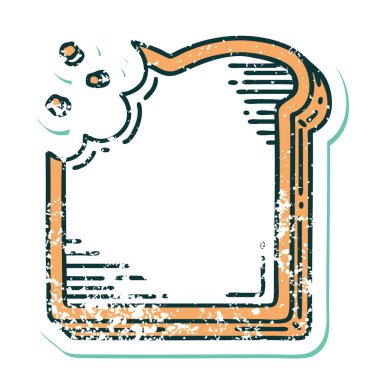 Isırılmış bir ekmek diliminin sembolik dövmeli görüntüsü