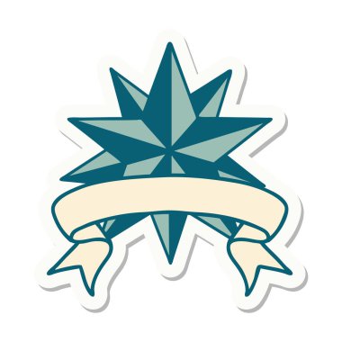 dövme stili etiketi bir yıldızın sancağı ile