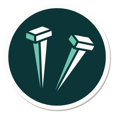 Geleneksel demir çivi stili dövme çıkartması