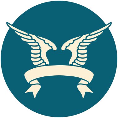 bir kanat sancağına sahip dövme biçimi simgesi